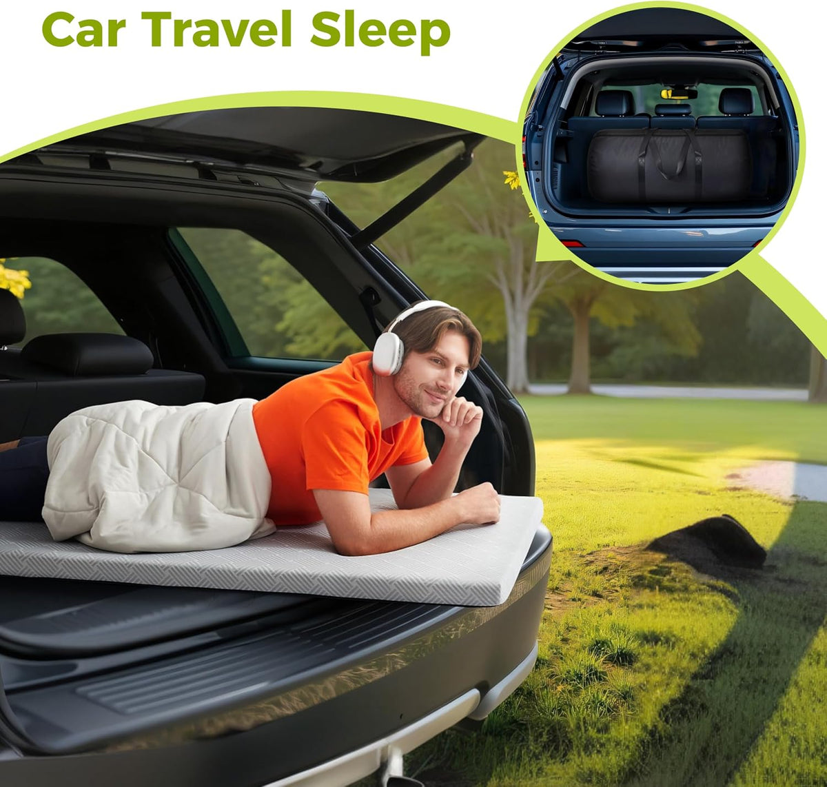 Jamdok Cooling Foam Camping Mattress for Hot Sleeper,Waterproof(75x30x2“)