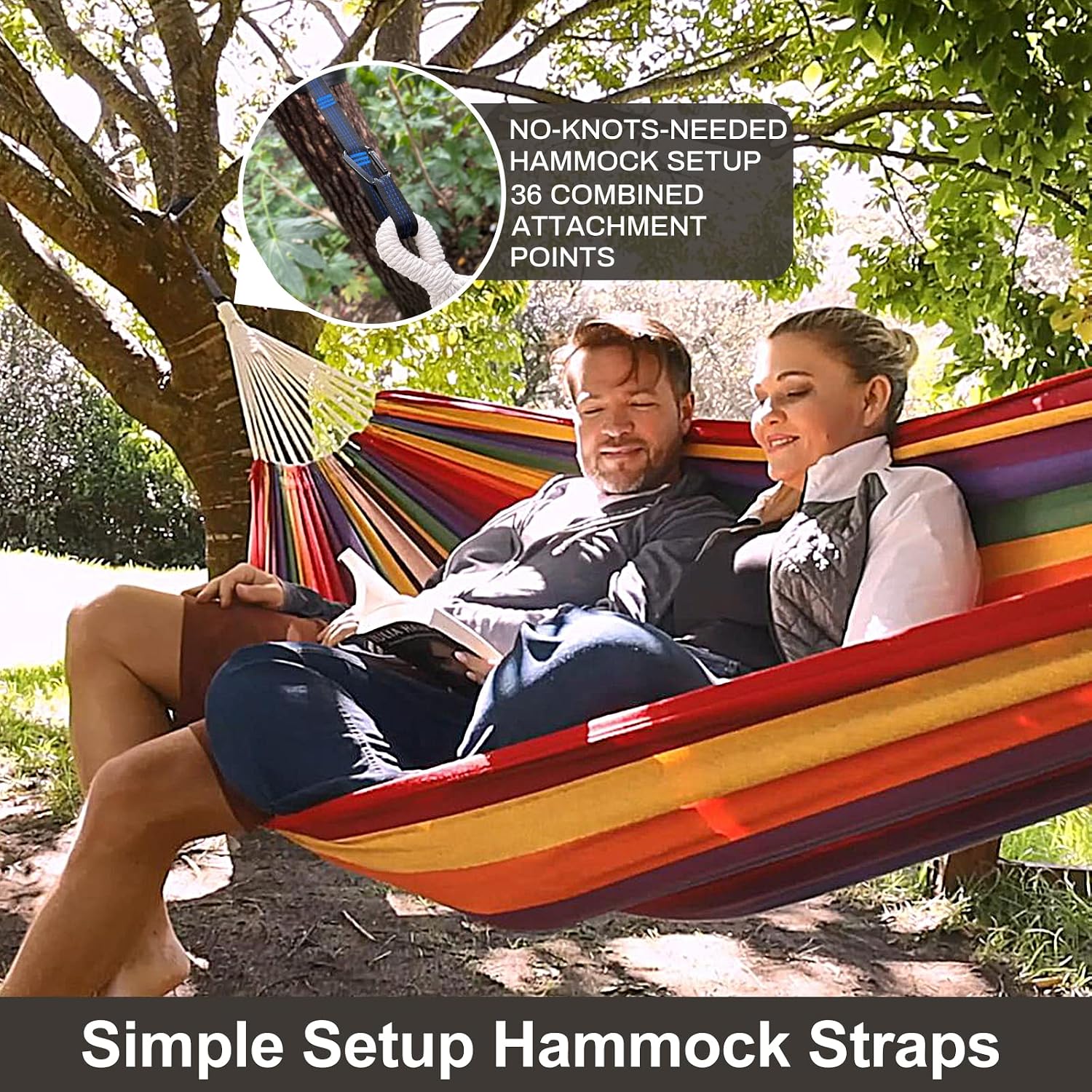 Brazilian Double Hammock with Tree Straps, Extra Large, 450 lbs Capacity