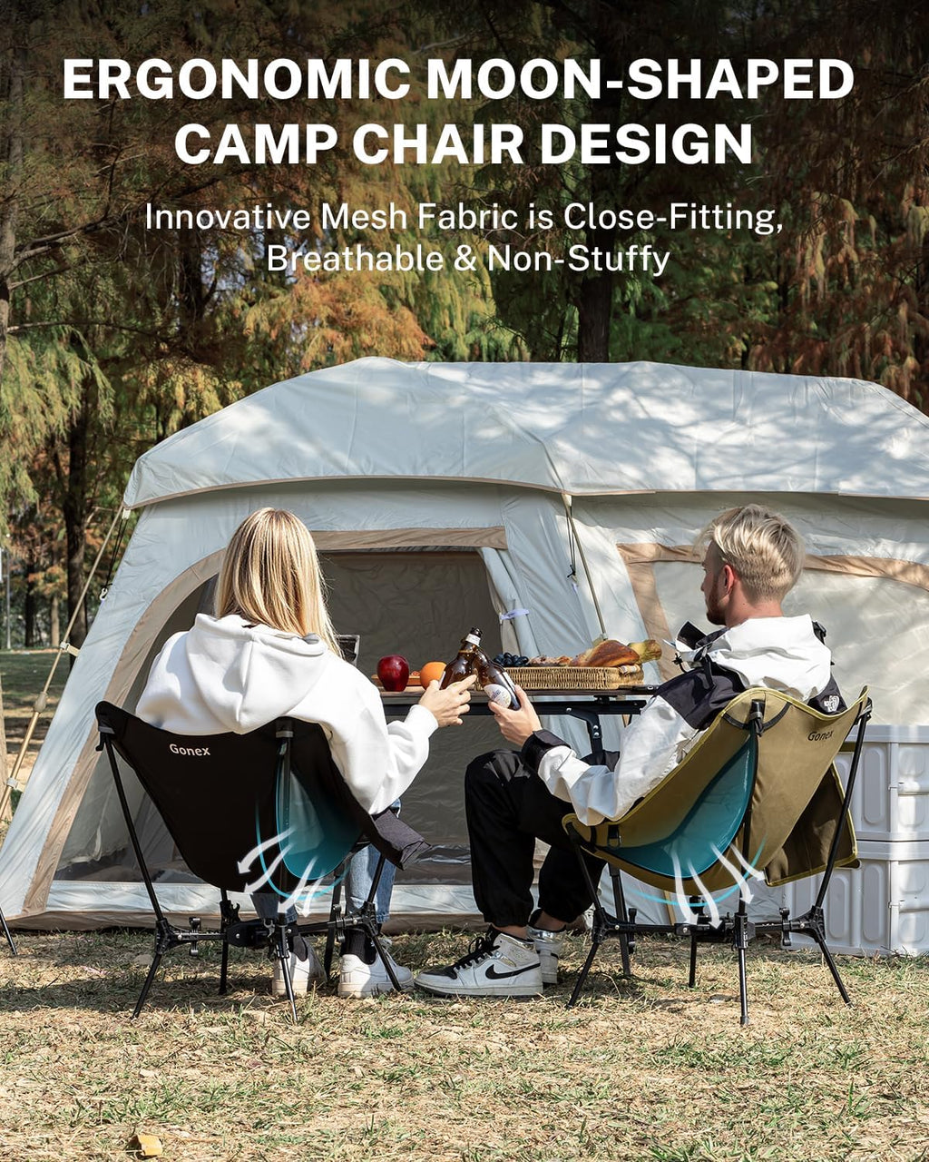 Gonex Portable Camping Chair, Compact Collapsible Backpacking Camp Chair