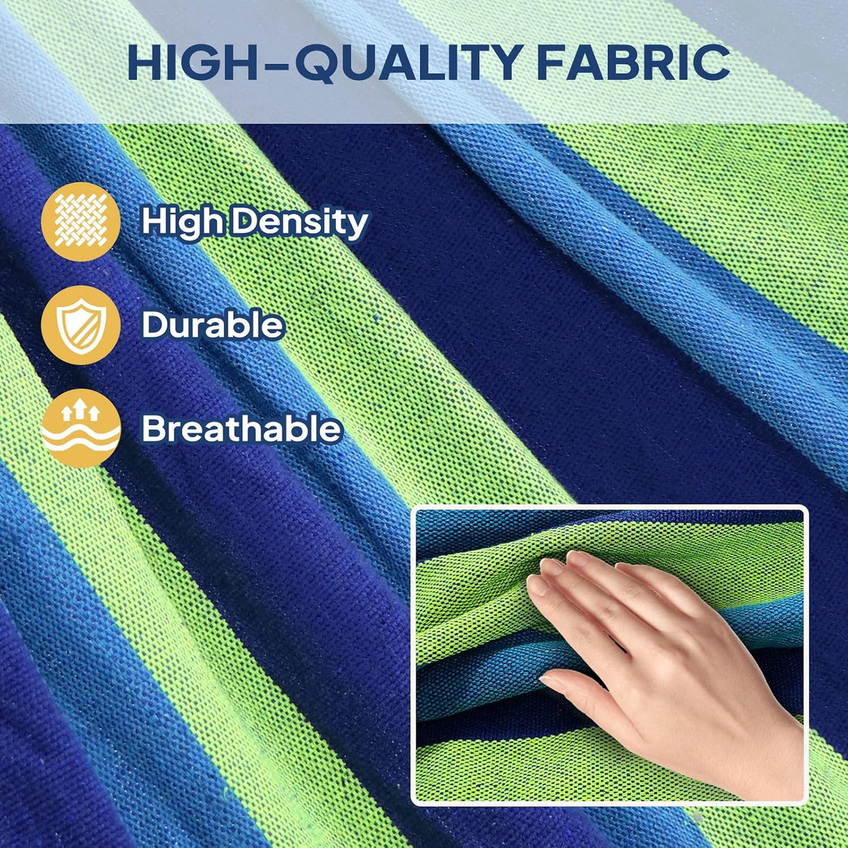 ANYOO Cotton Camping Hammock Portable with Tree Straps Holds 660lbs