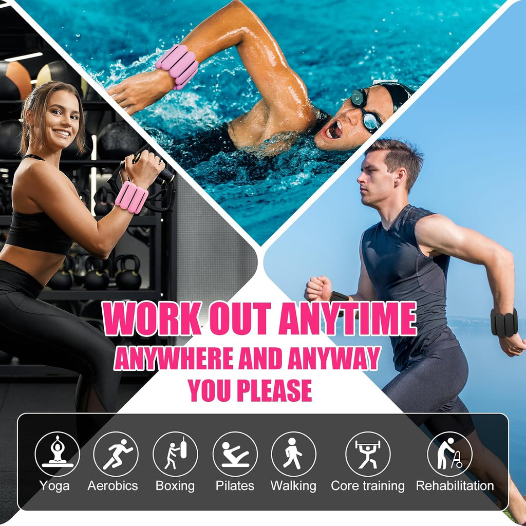 Wrist & Ankle Weights for Women, Wearable Strong Arm & Leg Weights Set of 2(1Lbs Each), Adjustable Ankle Weights for Walking, Yoga, Dance, Barre,Gym,Exercise,Pilates,Walking Running