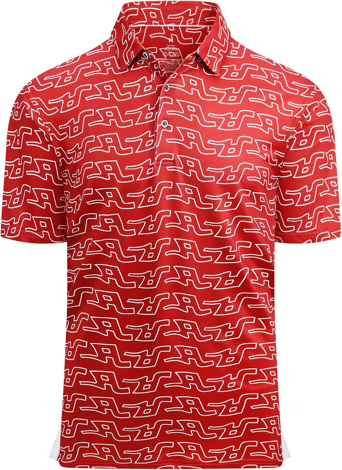 Alex Vando Mens Golf Shirt Moisture Wicking Print Performance Polo Shirt