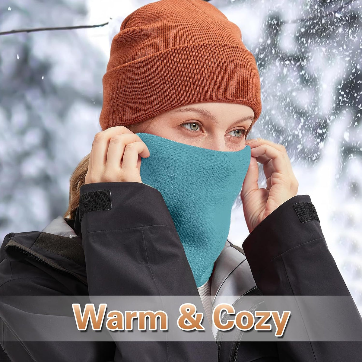 Neck Warmer Gaiter for Men Women,Winter Soft Thick Warm Fleece Lined Face Ski Mask Scarf Cold Weather Running