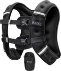 Renoj Weighted Vest for Women Men: Available in 6lb/8lb/10lb/11lb/12lb/14lb/16lb/20lb Fixed Weights for Walking, Running, Training, Exercise, Weight Loss - With Reflective Strips and Storage Pocket