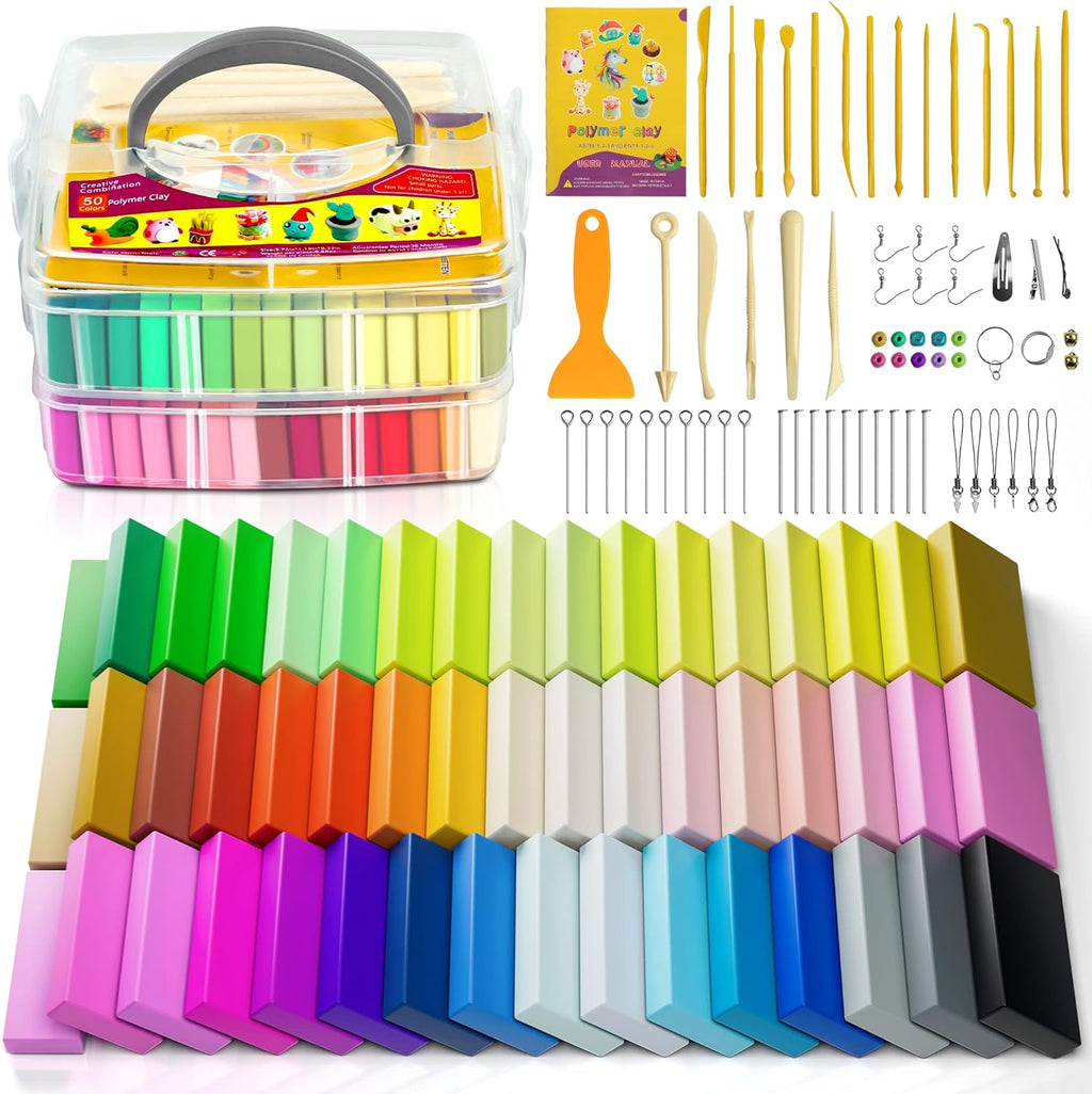 Aestd-ST Polymer Clay 52 Colors, Oven Bake Modeling Clay for Kids & Artists