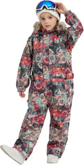 Kids Girls Boys Waterproof Colorful One Piece Snowsuits Coveralls Ski Suits Jackets Winter Jumpsuits