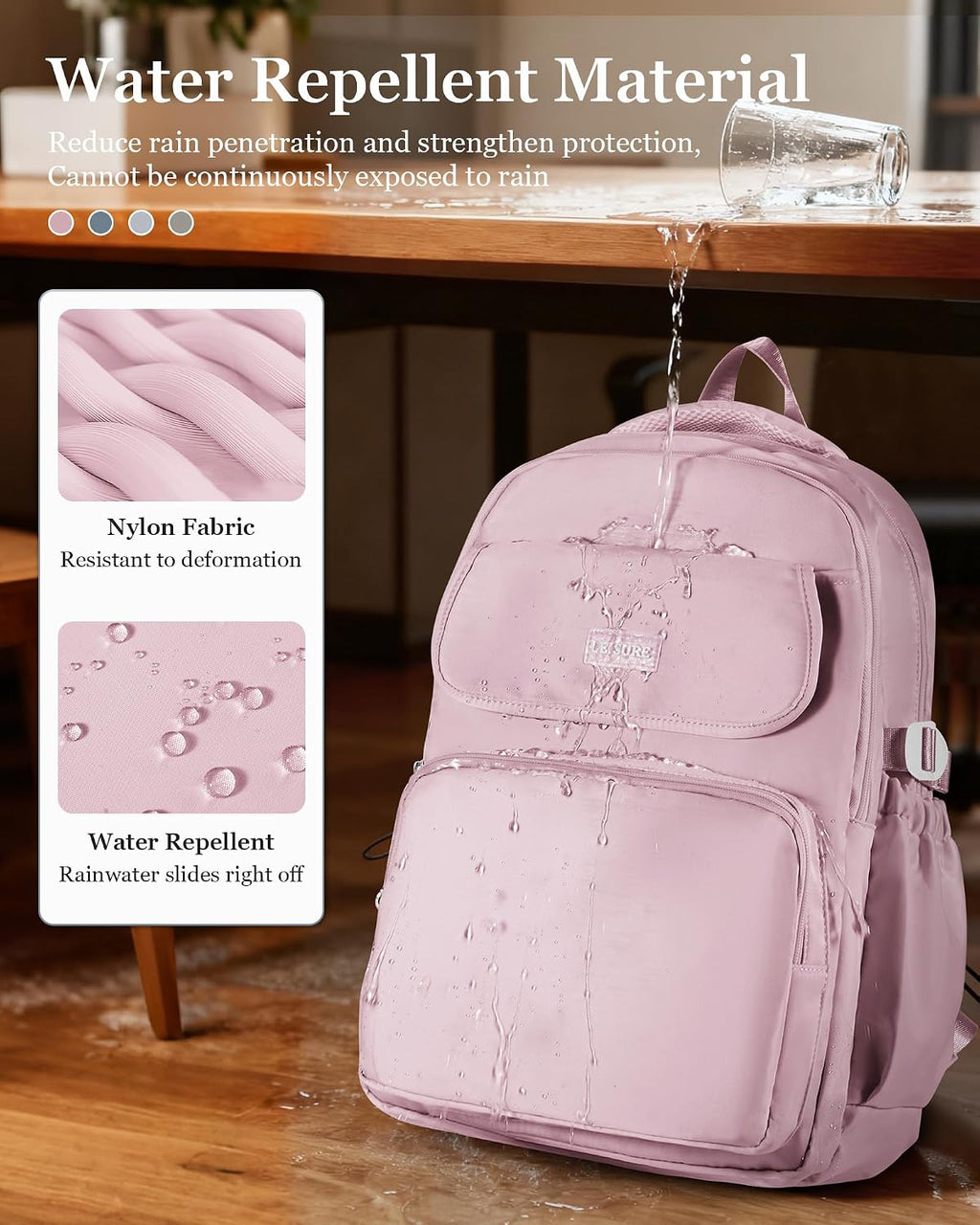 Waterproof School Backpack For College Students Women,Simple Kawaii Bookbags,Casual Laptop Travel Daypack Backpacks,Lightweight School Bags For Girls(Purple)