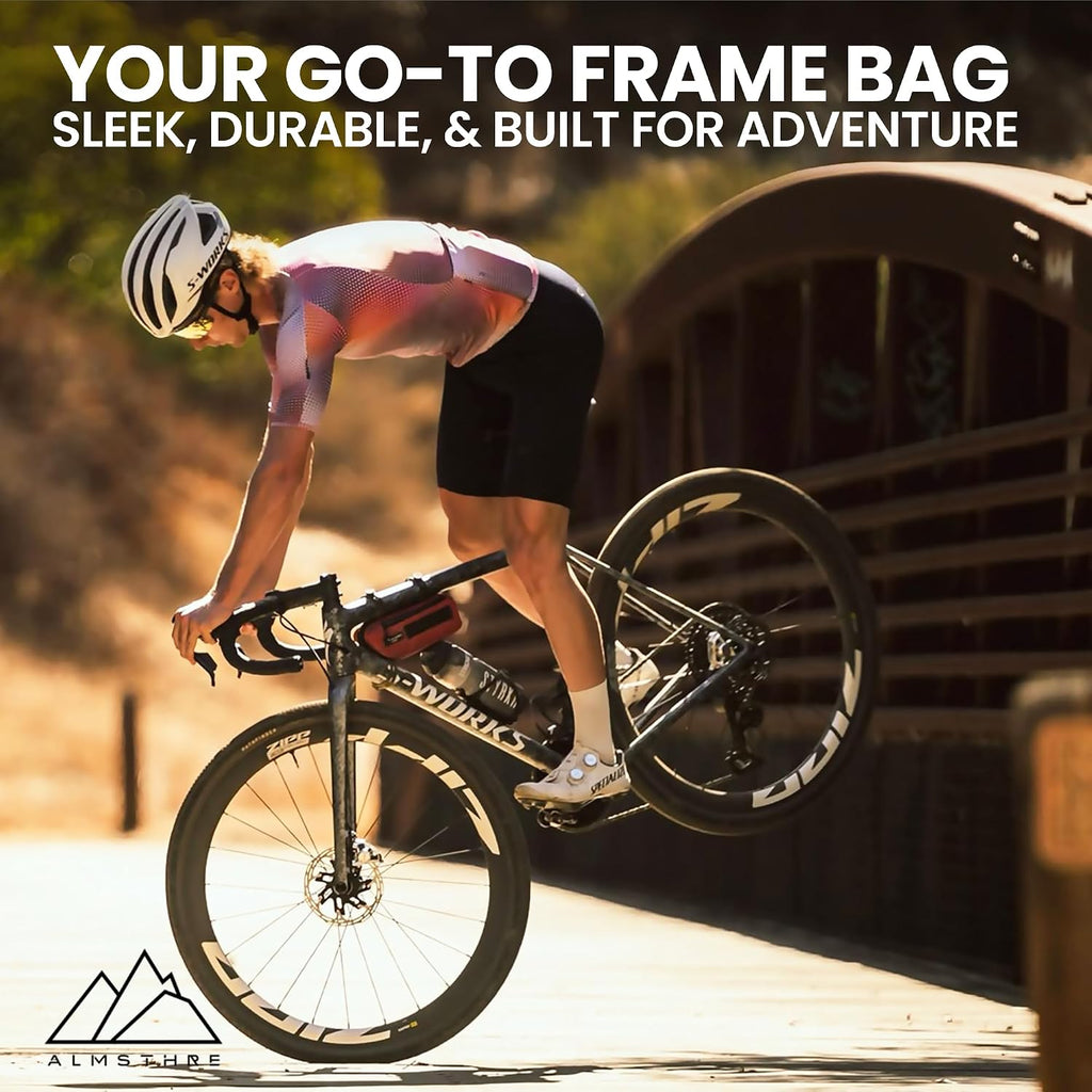 ALMSTHRE Bike Frame Bag | Weather-Resistant, Waterproof Zippers & Dual-Sided Access for Road, MTB, and Ebike Frames