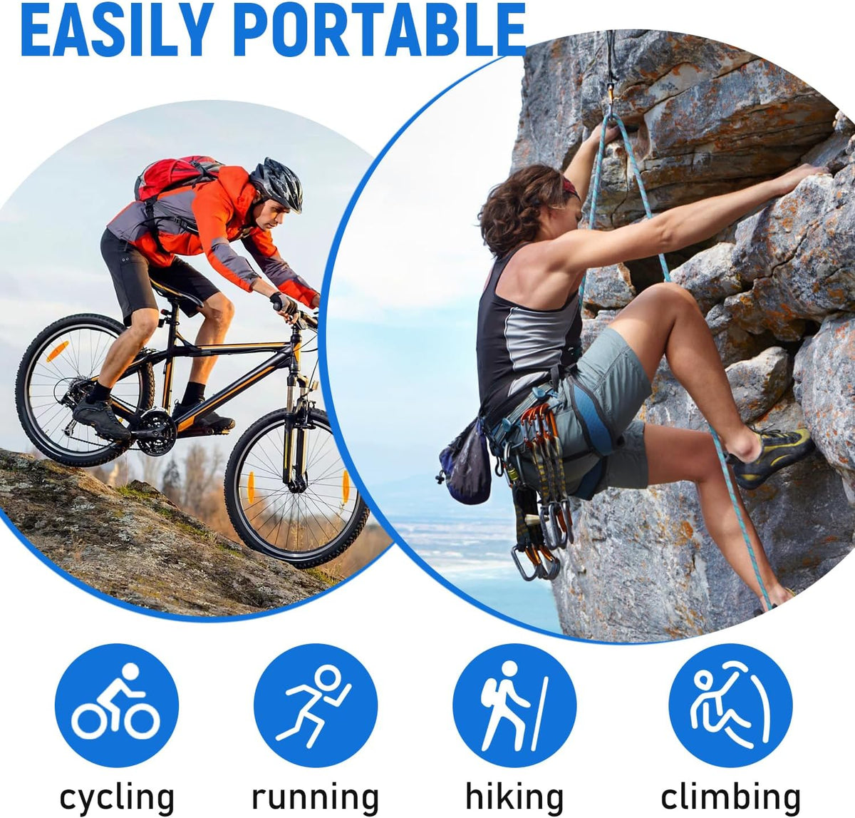 1L Collapsible Water Bottle with Filter for Hiking Backpacking(Blue)