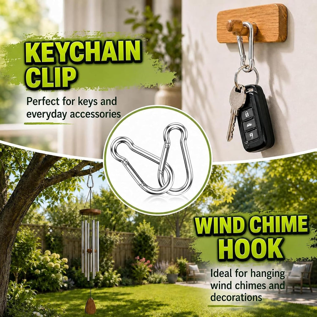 50PCS Carabiner Clip,Heavy Duty Spring Snap Hook,2IN(M5)