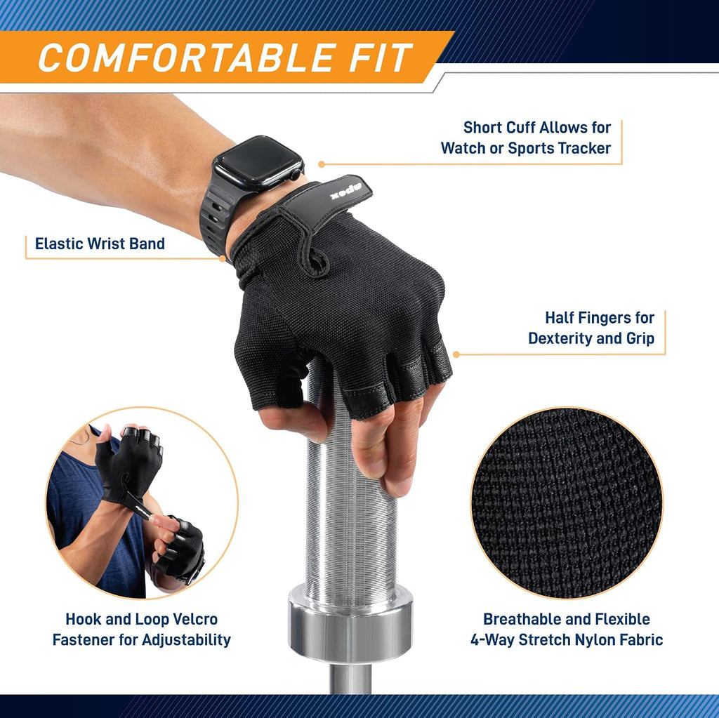 MARCY Apex Leather Padded Workout Gloves with Pull Tabs for Men & Women – Durable, Breathable & Adjustable for Weightlifting, Cycling, Gym & Training – Enhanced Grip & Palm Protection