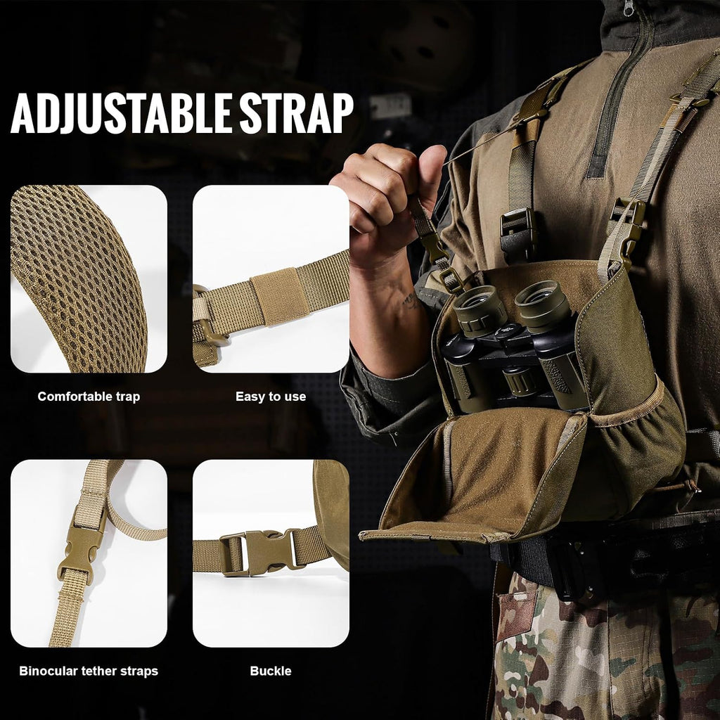 VISMIX Binocular Harness with Rain Cover for Hunting Hiking Shooting