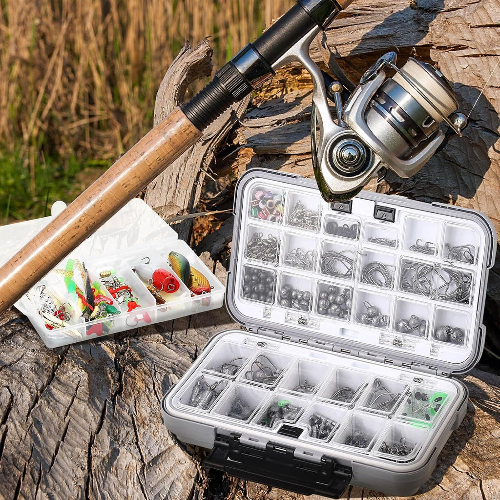 Sosation 482 Pcs Fishing Sling Tackle Bag Set Fish Tackle Box Backpack Storage Fishing Gear and Equipment Included Fish Hook Remover Tool Lures Lip Gripper, Gift for Men