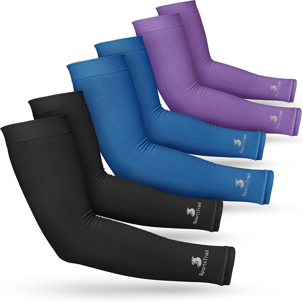 SportsTrail Cooling Arm Sleeves for Men & Women – Breathable, UV Sun Protection, Sports Arm Sleeves for Women, Men & Youth