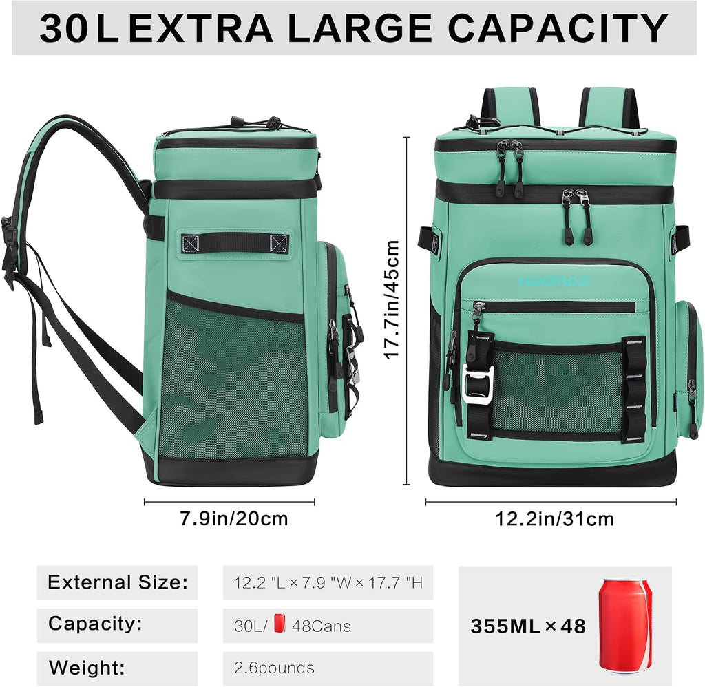 Hulongo Large Waterproof Insulated Cooler Backpack, 30L, 48Cans