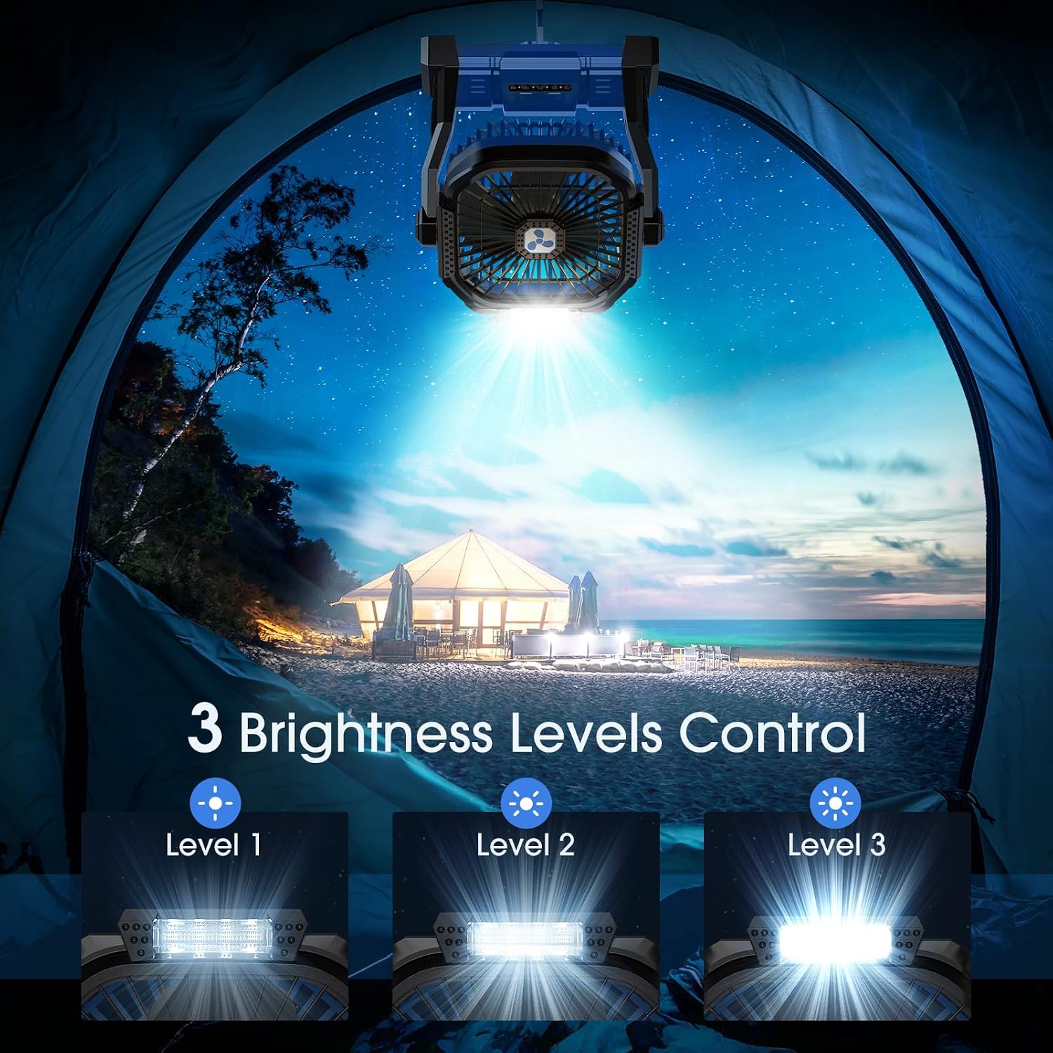 Portable Fan Rechargeable 20000mAh Cordless Battery Powered Camping Fan