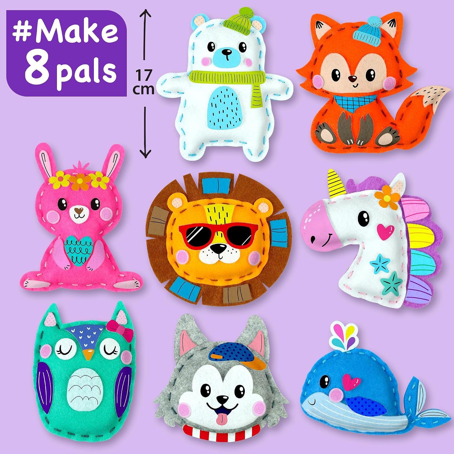 EZCRA Unicorn Sewing Kit for Kids Ages 4-8 - 8 Beginner Projects