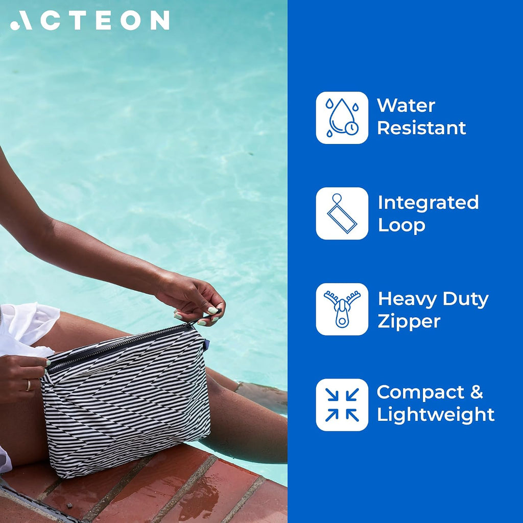 Acteon Wet Dry Bag for Gym Clothes & Swim, Water-Resistant Pouch - Zag