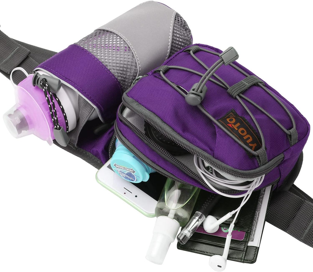 Waist Pack with Water Bottle Holder for Running Walking Hiking Fanny Pack