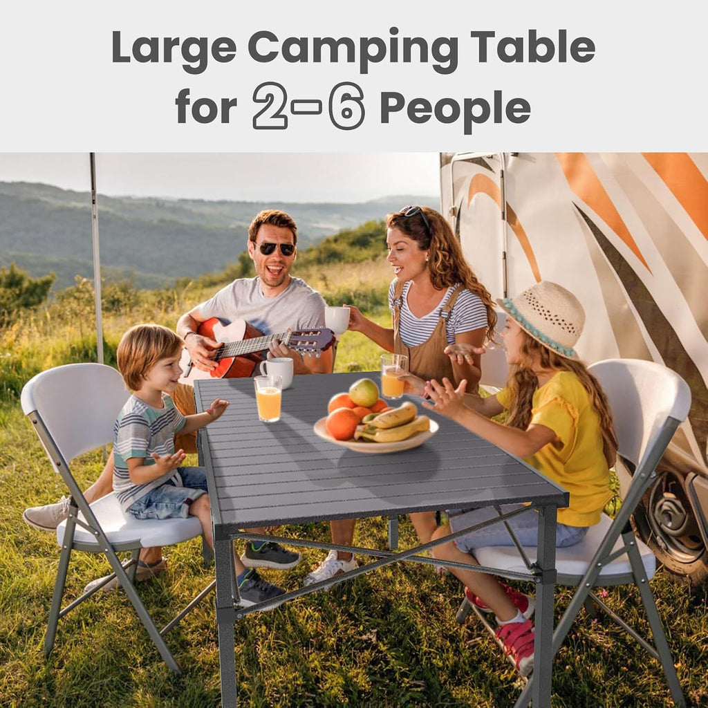 Join Nature 46.4" Large Camping Table for 2-6 People, Heavy Duty Foldable