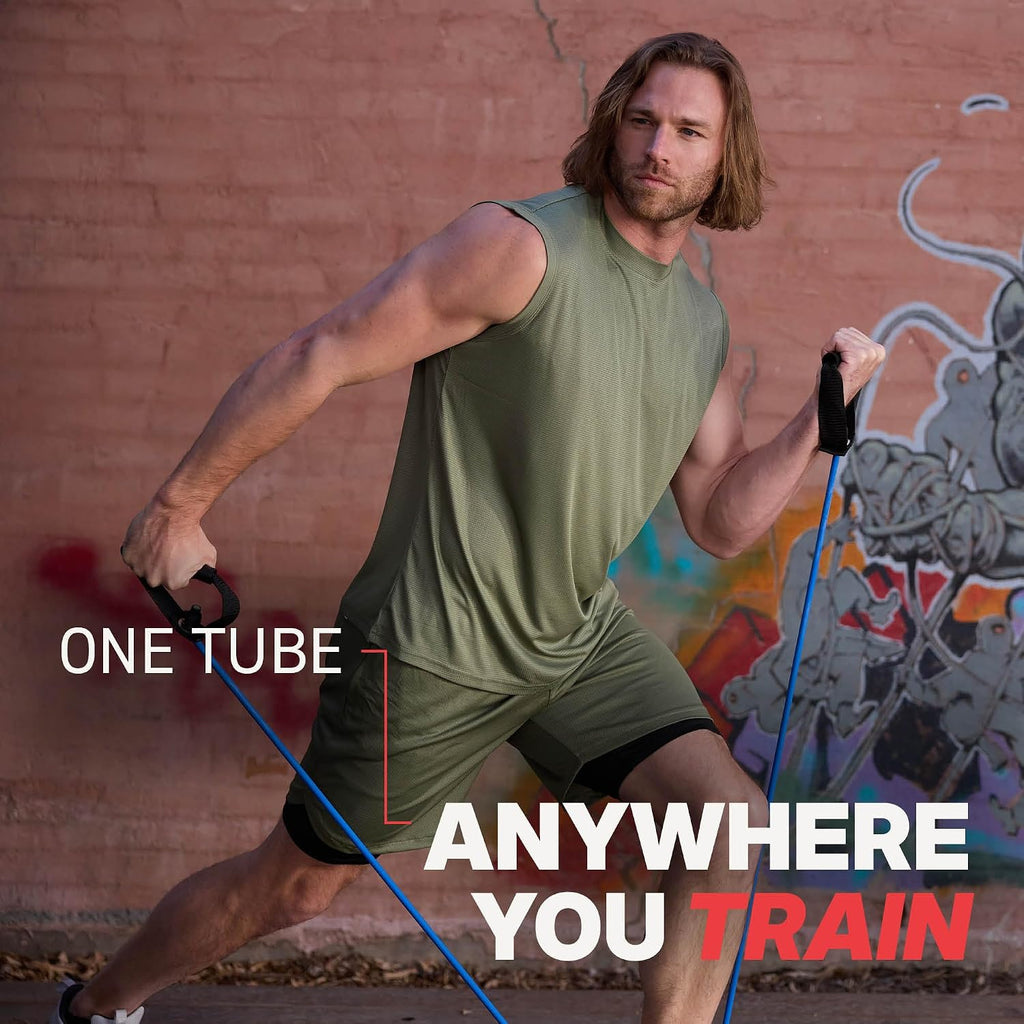 SPRI Xertube Resistance Bands with Handles – All Exercise Cords Sold Separately with Home Gym Workout Fitness Door Anchor Attachment Option