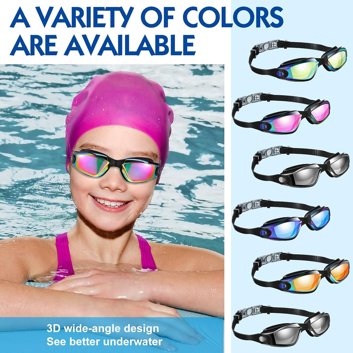 Flutesan 6 Pack Swim Goggles for Adults