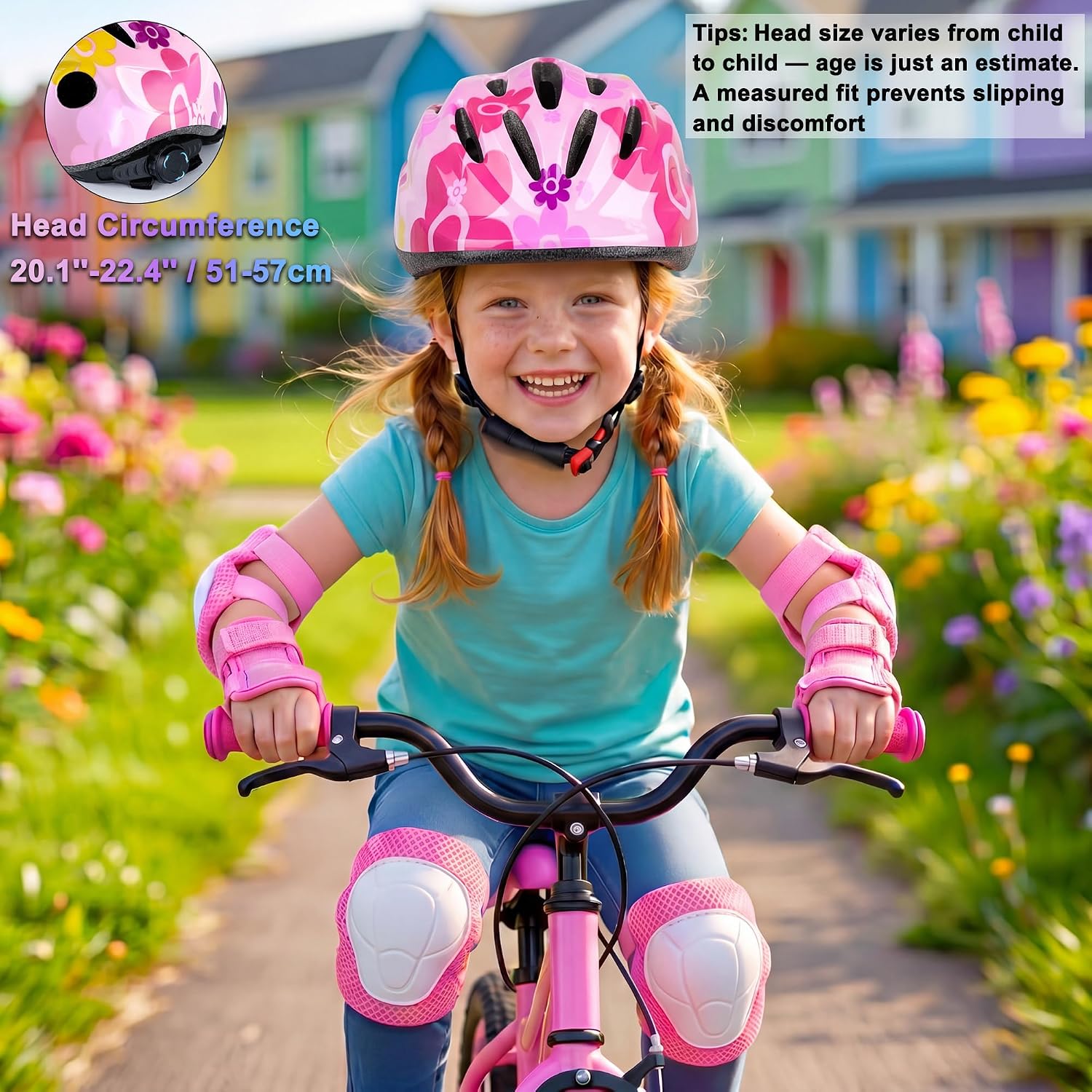 Lamsion Kids Helmet Adjustable Protective Gear Set for Ages 3-8 Girls Boys