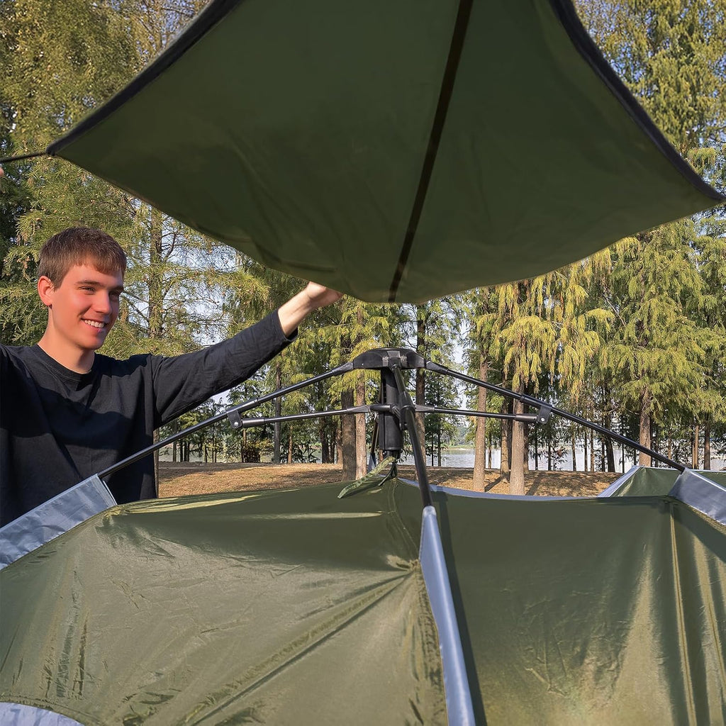Night Cat Pop Up Tent 2-3 Persons Instant Set Up Tent with Footprint Tarp & Porch, Automatic Double Layer Waterproof Camping Tent with Rainfly
