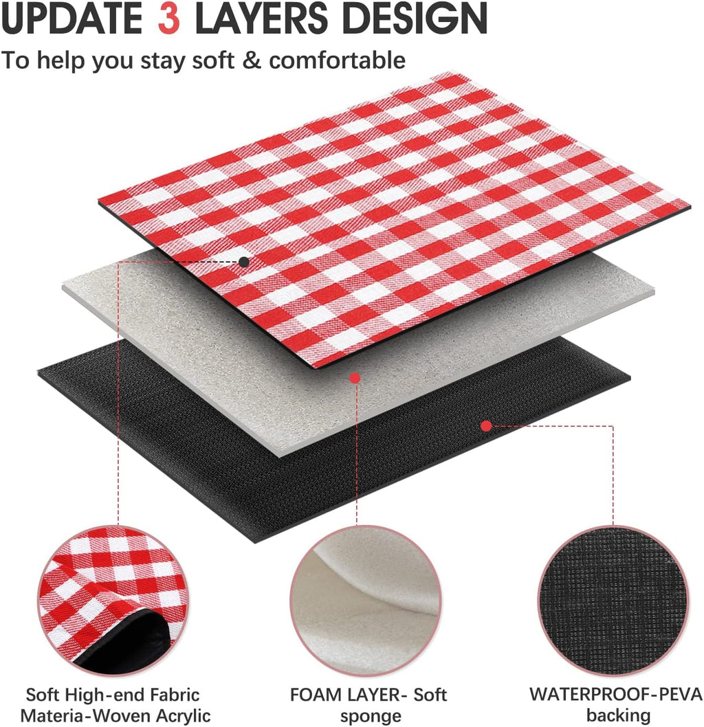 Extra Large Picnic Blanket, 80 x 60 in Waterproof Beach Mat, Red Plaid