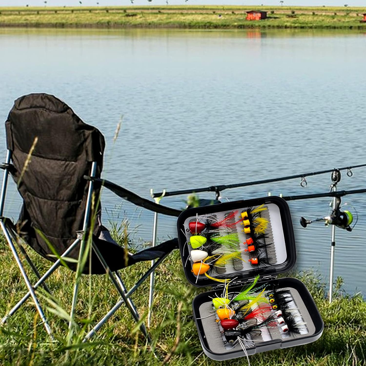Fly Fishing Poppers Dry Flies Topwater Lures Bass Trout Kit Pro XL