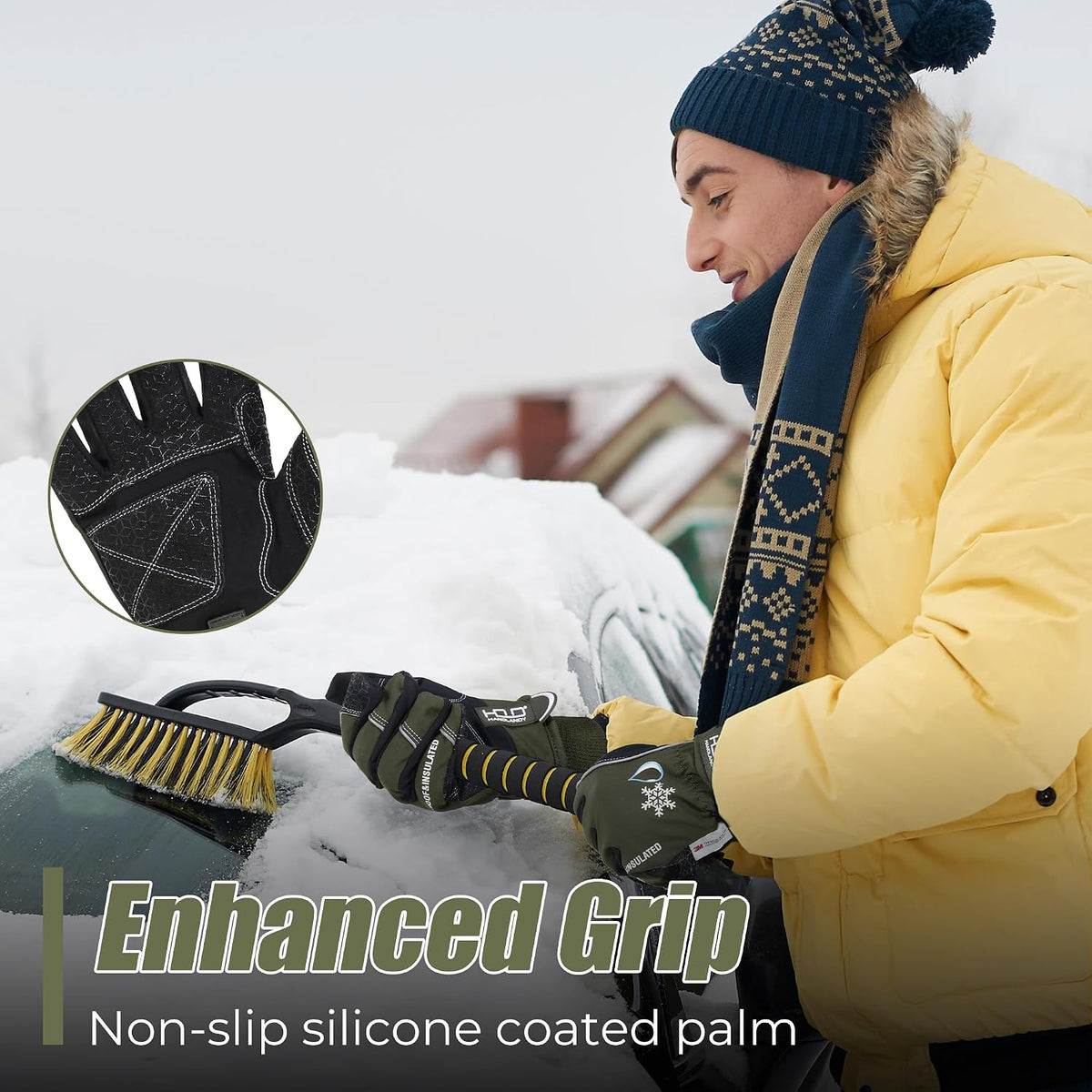 HANDLANDY Winter Work Gloves, 3M Thinsulate Waterproof Insulated Glove for Men Women
