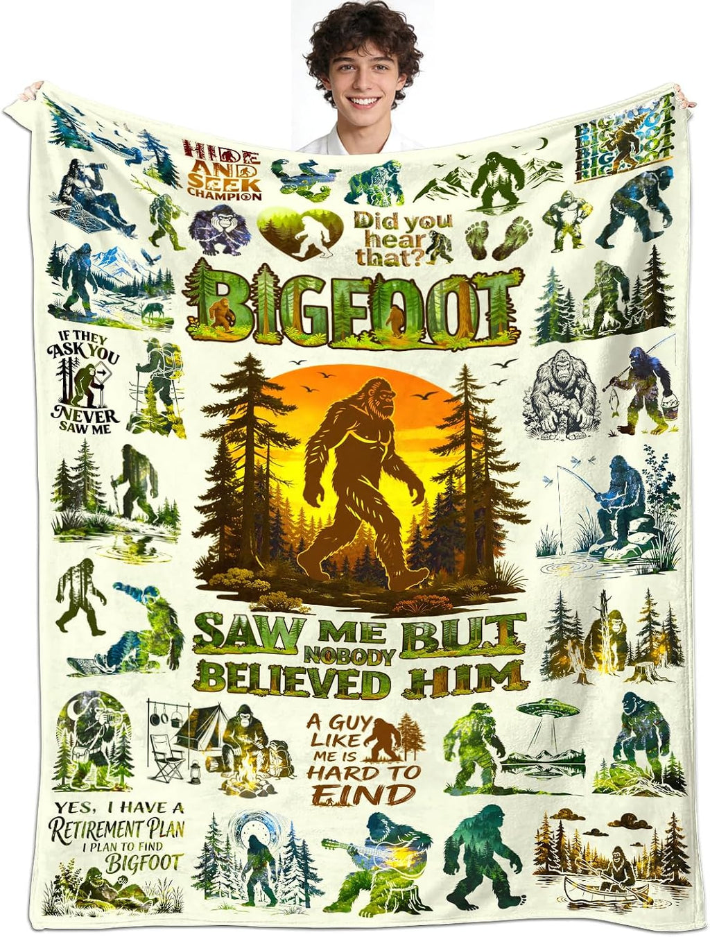 Camping Blanket Cozy Soft Flannel Camp Life Throw Blanket Funny Camping Lover Gift Stuff Merch for Boys Men Adults 50"x40"