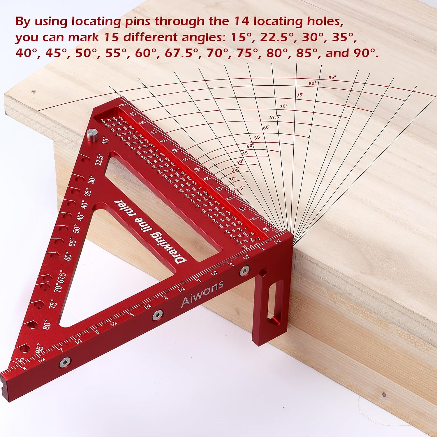 8.5 inch 3D Multi-Angle Measuring Ruler-Large Precision Woodworking