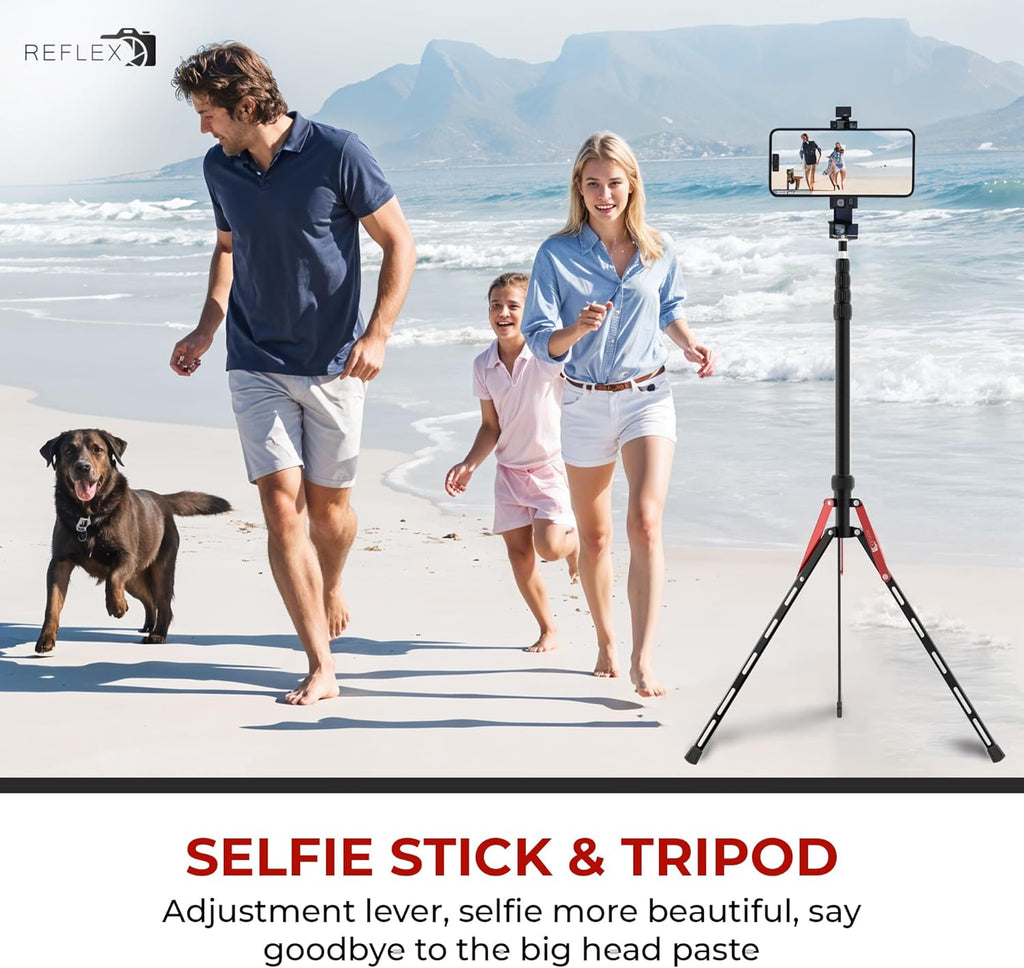 REFLEX CAMERA Aluminum Travel Light Stand 7ft 3" - 88" - Lightweight, Compact & Portable 3/8" 1/4" Screw, Photography & Lighting Light Stand for Photography, Flashguns, Softboxes & Background Lighting