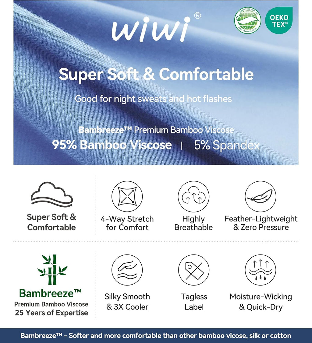 WiWi Soft Underwear for Women Thermal Long Johns Sets Super Warm Base Layer Top Pants Pajamas Set Viscose from Bamboo S-3X