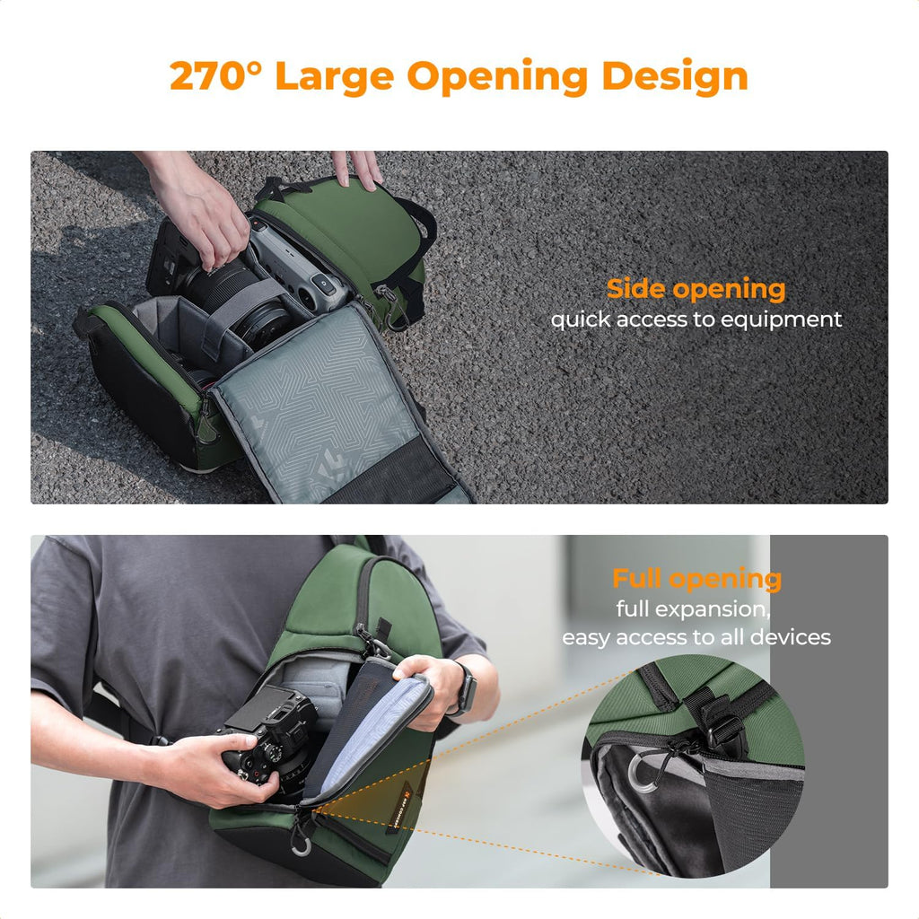 K&F CONCEPT Camera Sling Bag, Compact Crossbody Backpack, 10L
