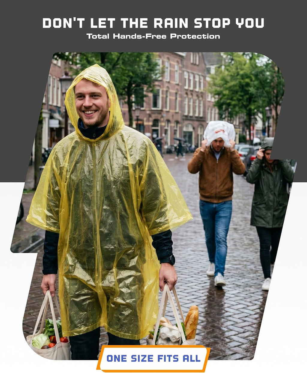 Hagon PRO Disposable Rain Ponchos for Adults (5 Pack)