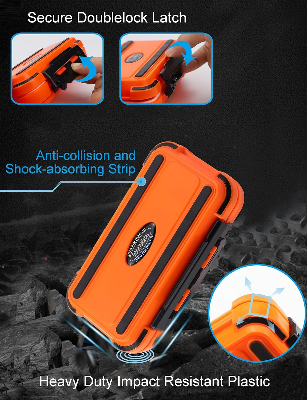 Hlotmeky Small Kayak Mini Tackle Box Waterproof Fishing Lure Box Terminal Storage Fishing Hook Organizer