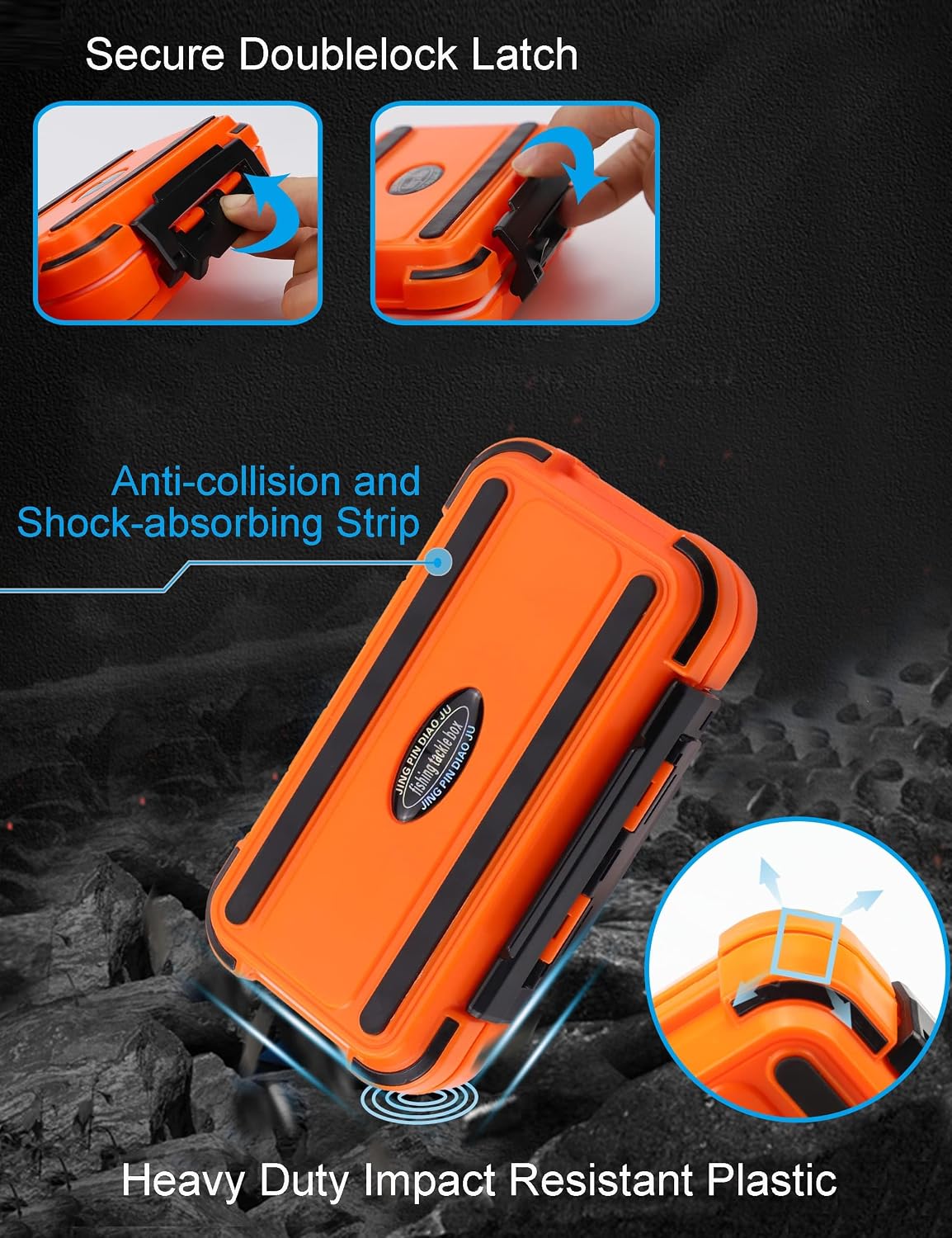Hlotmeky Small Kayak Mini Tackle Box Waterproof Fishing Lure Box Terminal Storage Fishing Hook Organizer