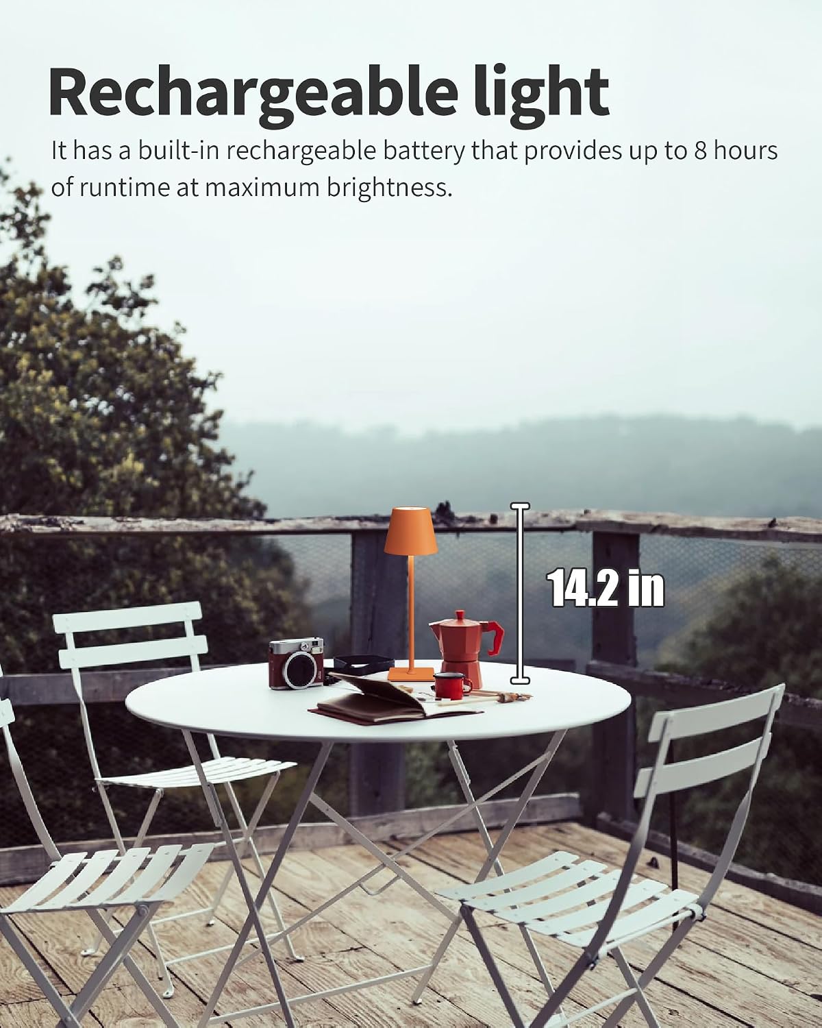 KDG 2 Pack Cordless Orange Table Lamps, Rechargeable Portable LED Desk Lamp