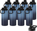 DOMICARE 16 oz Kids Water Bottle for School Stainless Steel Double Wall Vacuum Insulated Water Bottle with Straw lids & Spout Lid, Leakproof BPA Free (Blue/Navy,8)