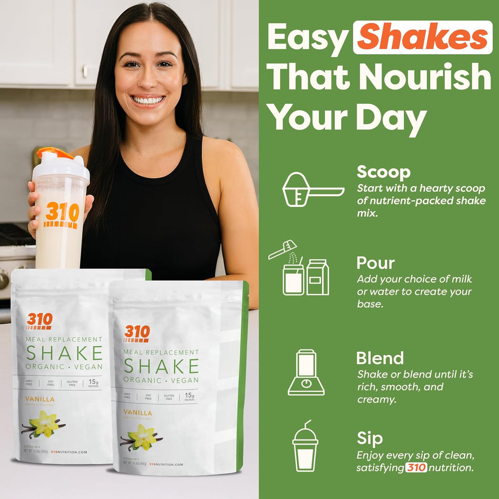 310 Nutrition Organic All-In-One Meal Replacement Shake Powder - Vanilla