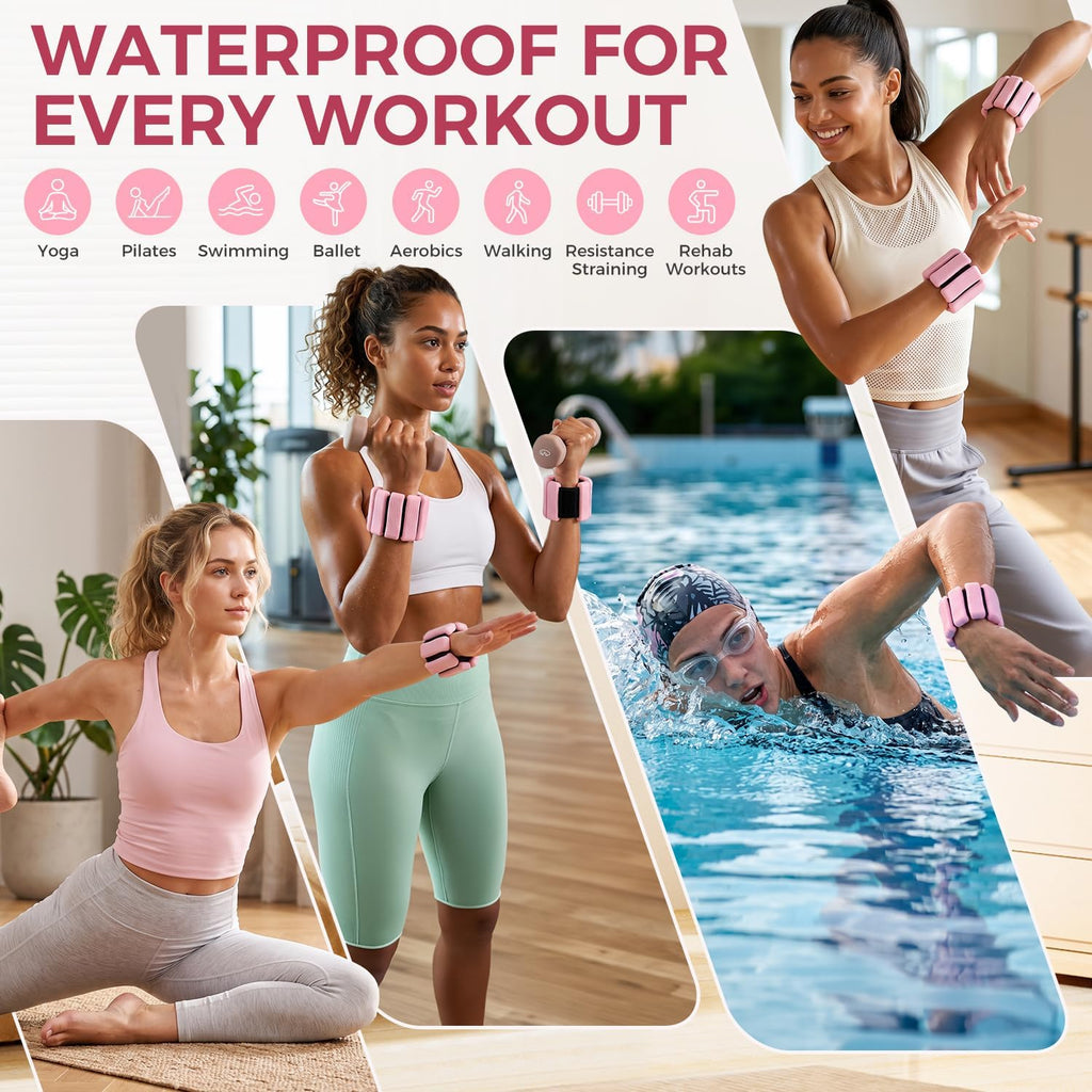 BAGAIL Wrist & Ankle Weights for Women, Home Gym Equipment (2lb–4lb Pair)