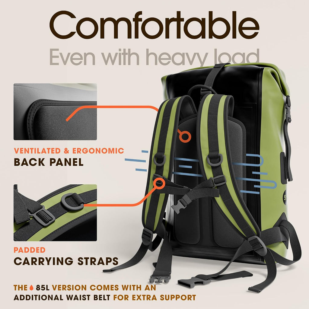Waterproof Dry Bag Backpack 35L - Kayaking Boating Fishing Rafting Marine