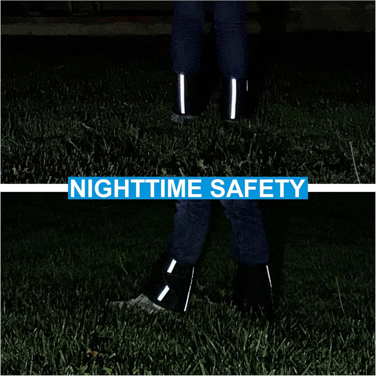 21C Neoprene Low Leg Gaiters for Hiking Trails, Yard Work - Keep Debris Out - Quick On/Off Design with Reflective Strips - Adjustable Hook-to-Fabric Fit - 1 Pair