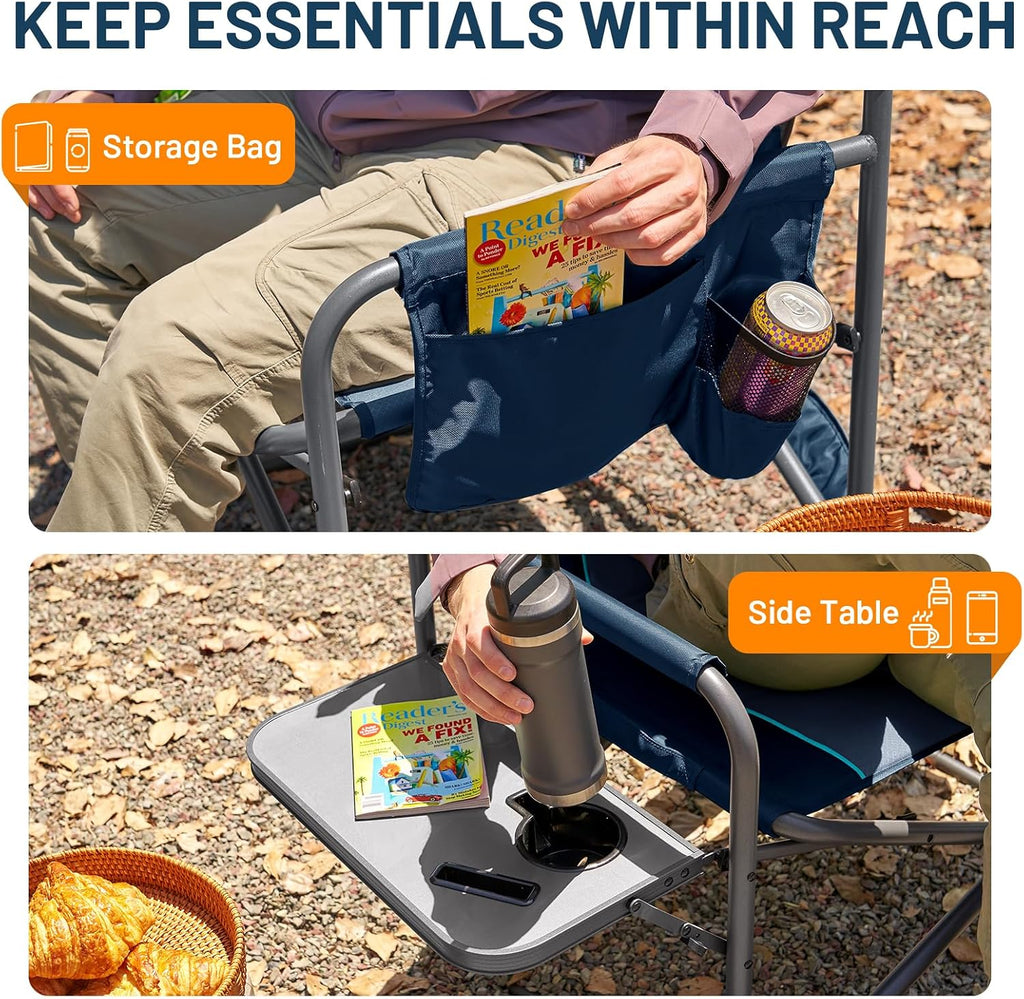 TIMBER RIDGE Extra Wide Directors Chair Heavy Duty Folding Camping Chairs