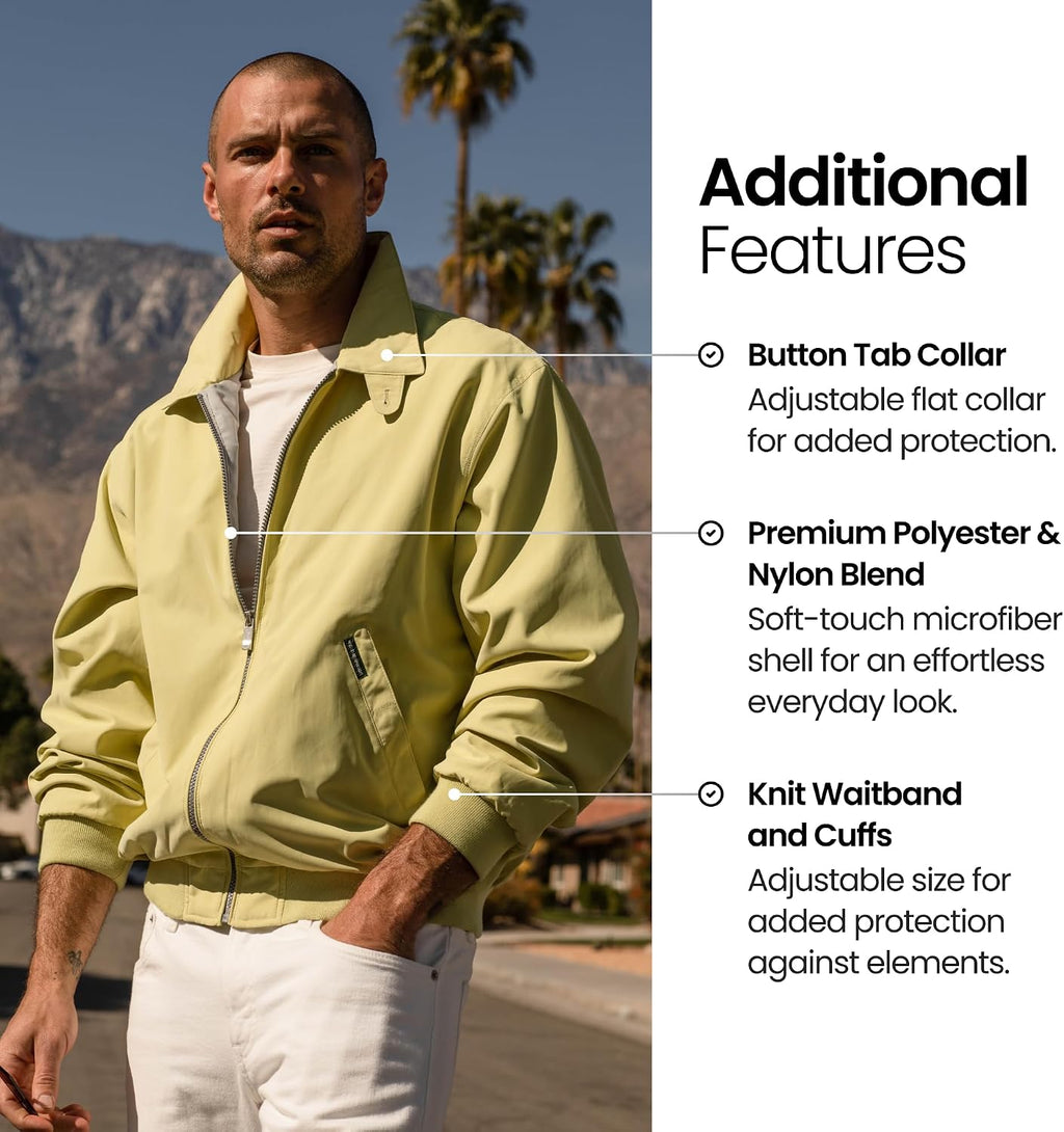 Weatherproof Men's Golf Jacket - Lightweight Windbreaker, Water-Resistant Microfiber Shell, Perfect for Golf & Casual Wear