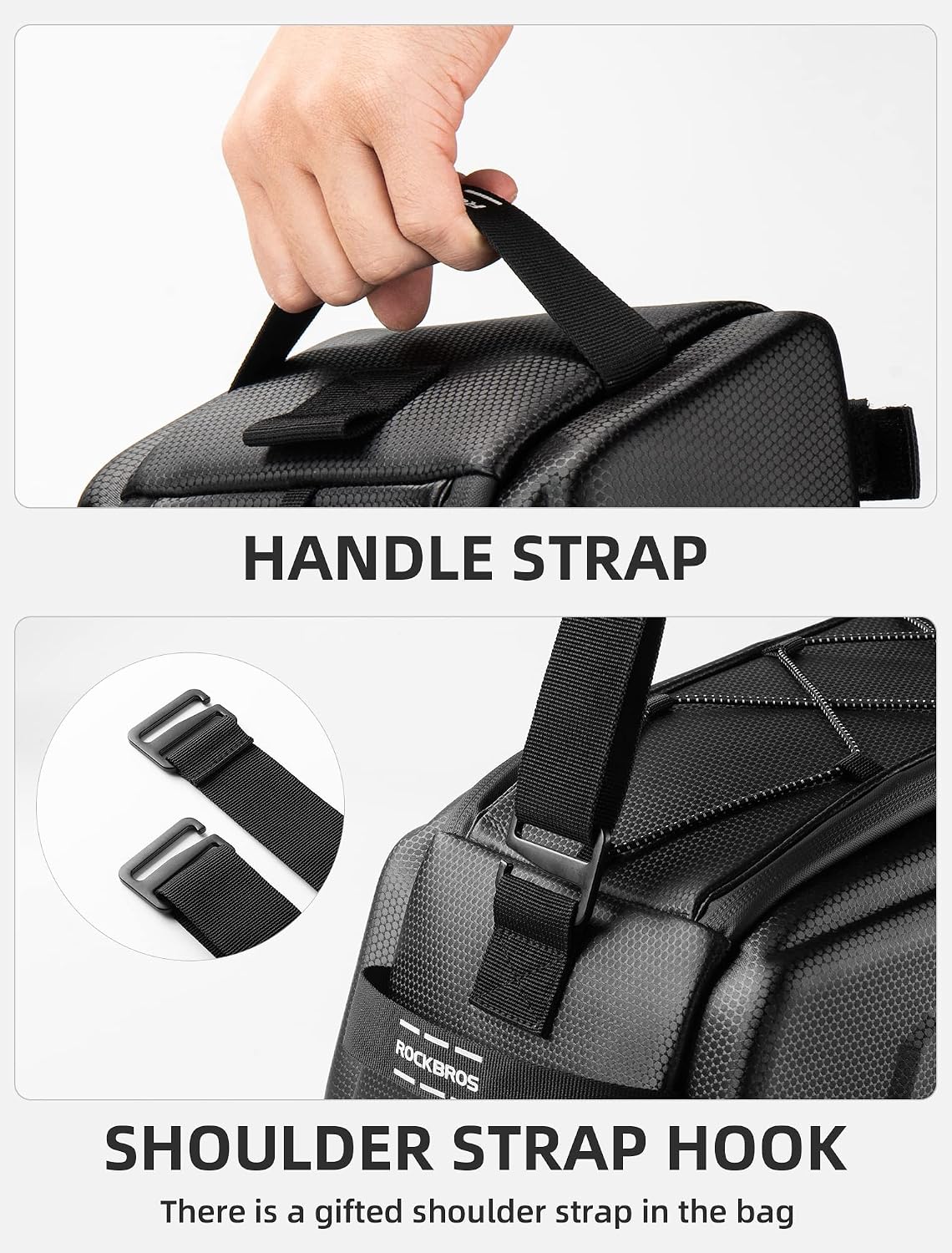 ROCKBROS Bike Rack Bags 9L Hard Shell Trunk Pannier Bag with Rain Cover