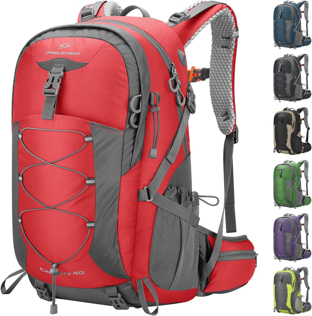 Maelstrom 40L Hiking Backpack, Lightweight Camping Daypack with Rain Cover