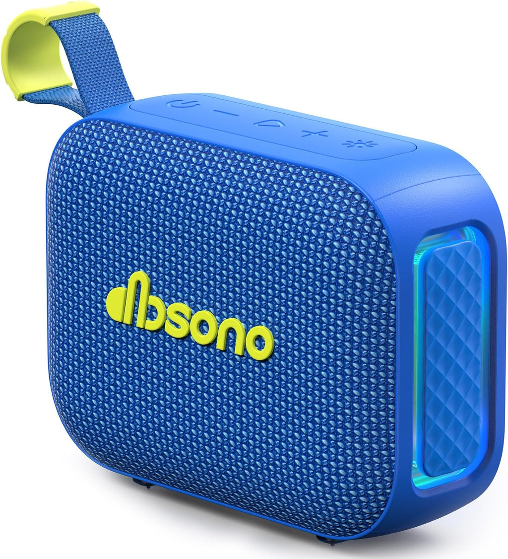 dbsono Portable Bluetooth Speaker Line-in Support: IPX5 Waterproof, Blue